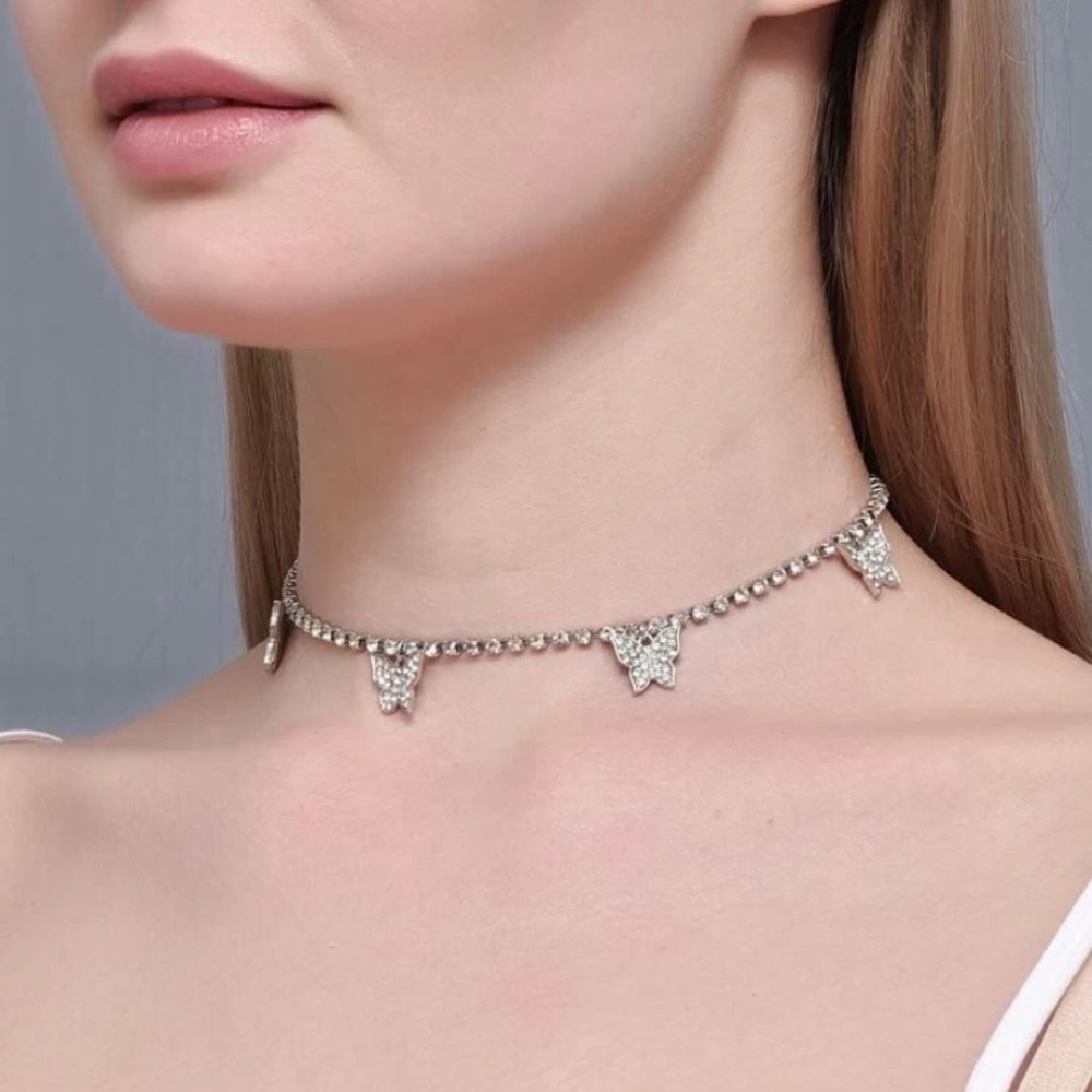 New!! 1 Pc Butterfly Rhinestone Choker